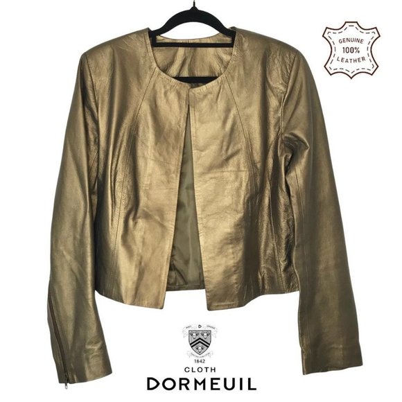 DORMEUIL Jackets & Blazers - DORMEUIL womens leather jacket. The colour is metallic 'old gold'; fully lined.